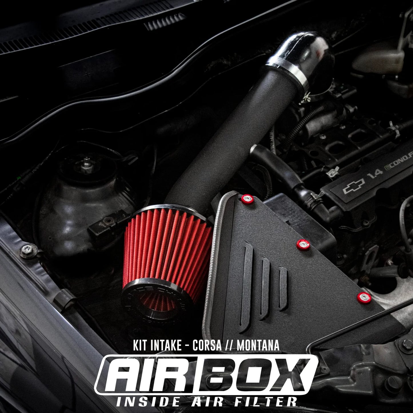 KIT INTAKE CORSA 1.0 / 1.4 / 1.8SS 2006 EM DIANTE │ MONTANA 1.4 / 1.8 2006 A 2010 (sem ar condicionado)