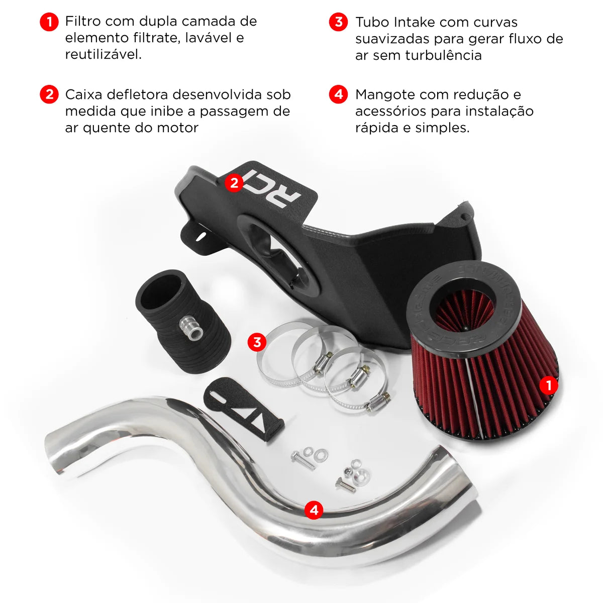 KIT INTAKE AIR BOX PEUGEOT 207 1.4 8V 2009 EM DIANTE