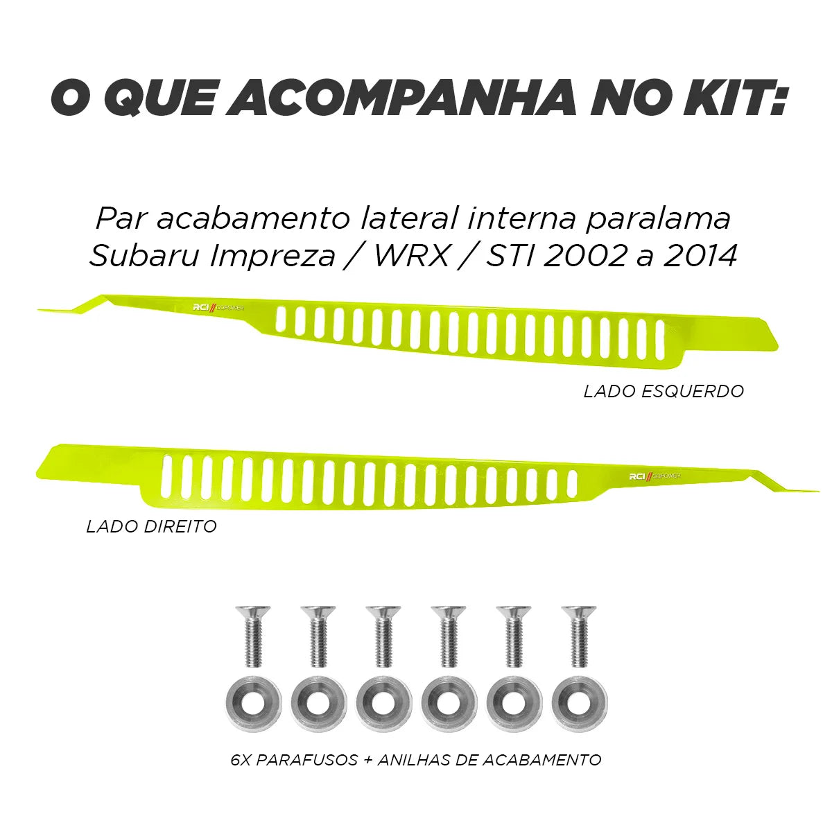 PAR ACABAMENTO LATERAL SUBARU WRX / IMPREZA / STI 2008 - 2014