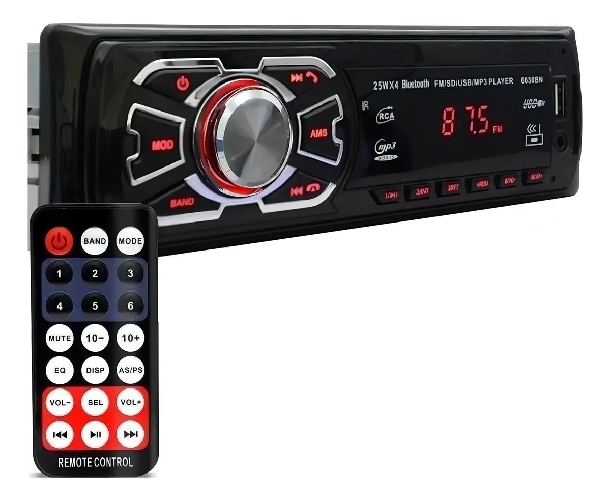Radio first c Usb Cartão Fm Bt 4 canais 6630