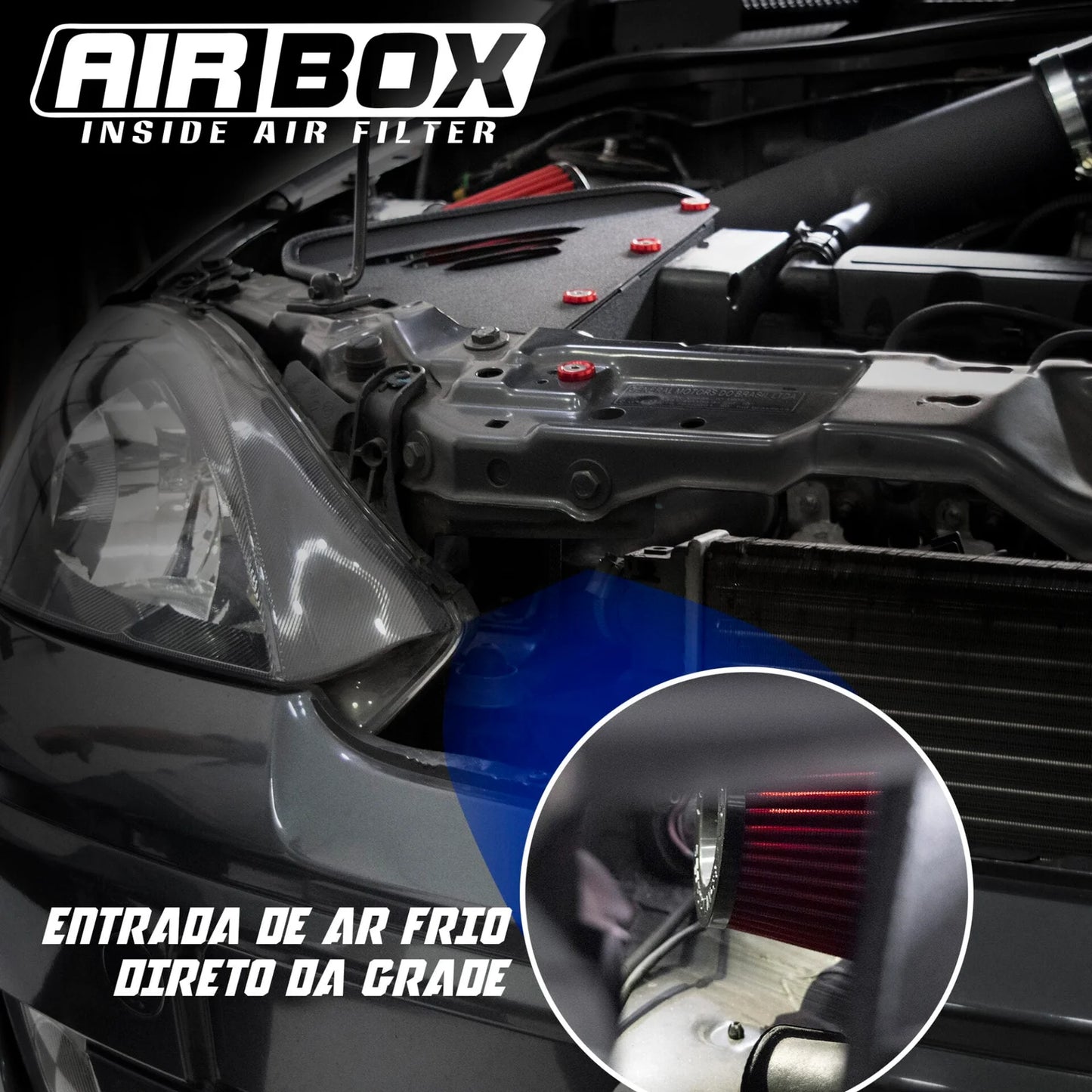 KIT INTAKE CORSA 1.0 / 1.4 / 1.8SS 2006 EM DIANTE │ MONTANA 1.4 / 1.8 2006 A 2010 (sem ar condicionado)