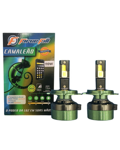Lampada led camaleão 3000 10000k ajustavel h7 180w par 12v Force full